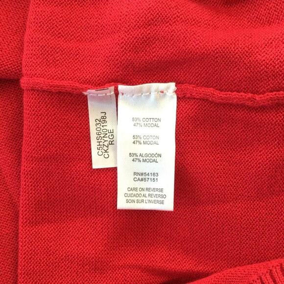 Calvin Klein Beaded Sweater Womens XL Red NEW Cotton Modal Casual Transitional - Picture 7 of 7